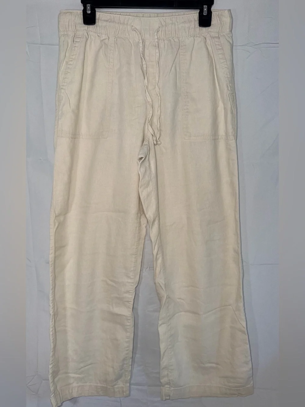 Gap Linen Blend cream pull on chino pants